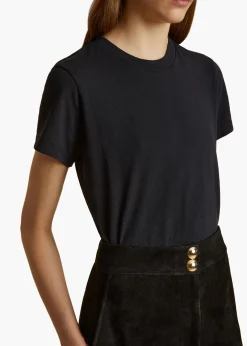 Khaite T-Shirts & Tanks-Emmylou T-Shirt in Washed Black