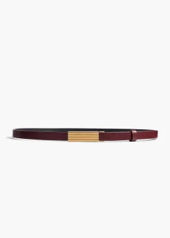 Khaite Belts-Empire Belt in Oxblood Leather with Gold