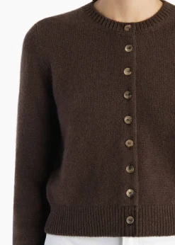 Khaite Knitwear-Everheart Cardigan in Coffee