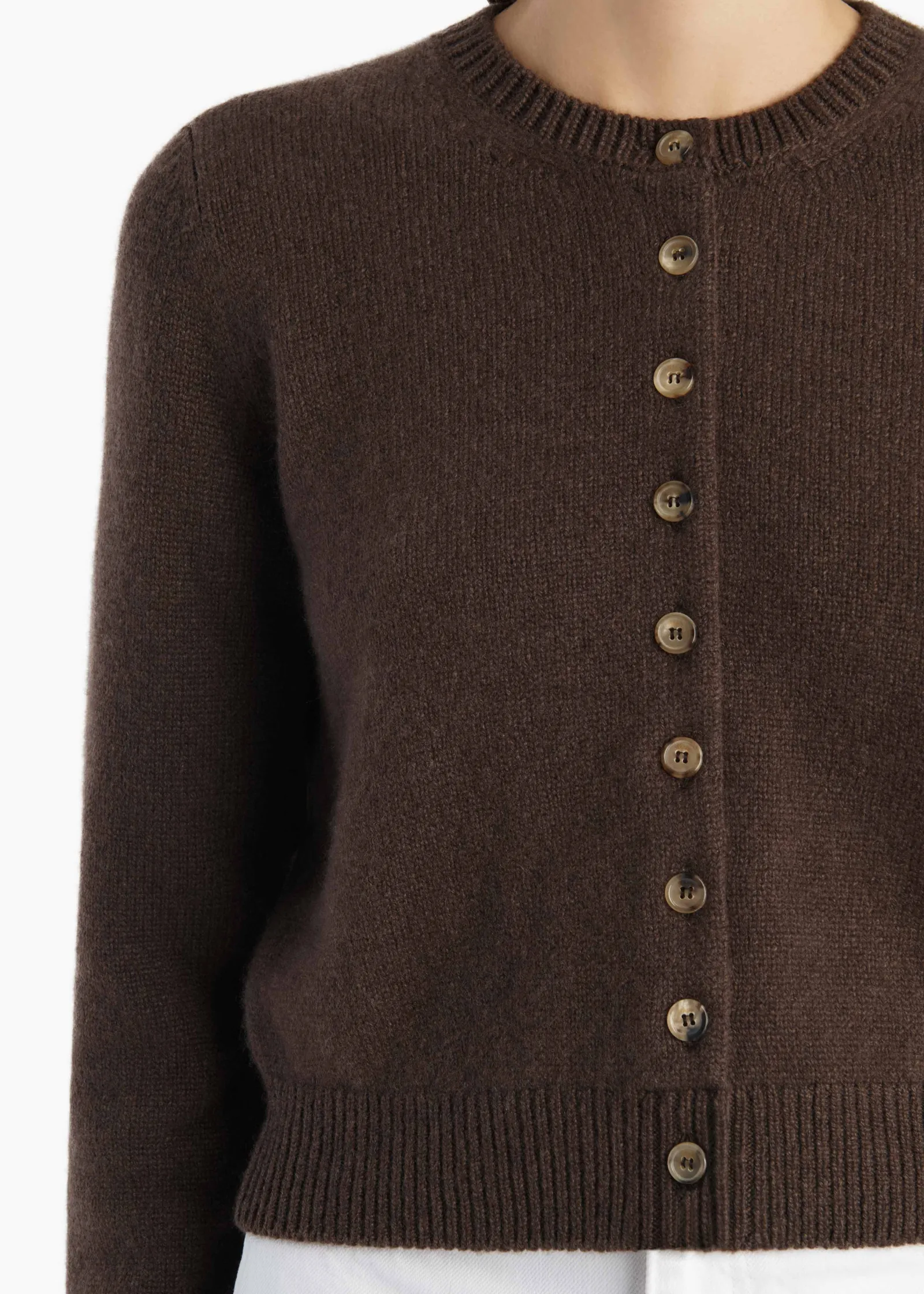 Khaite Knitwear-Everheart Cardigan in Coffee