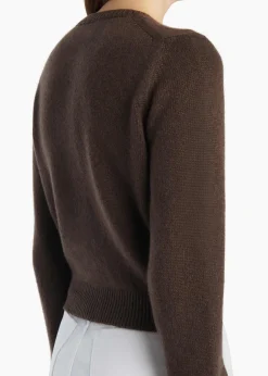 Khaite Knitwear-Everheart Cardigan in Coffee