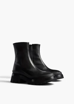 Khaite Boots-Fallon Boot in Black Leather