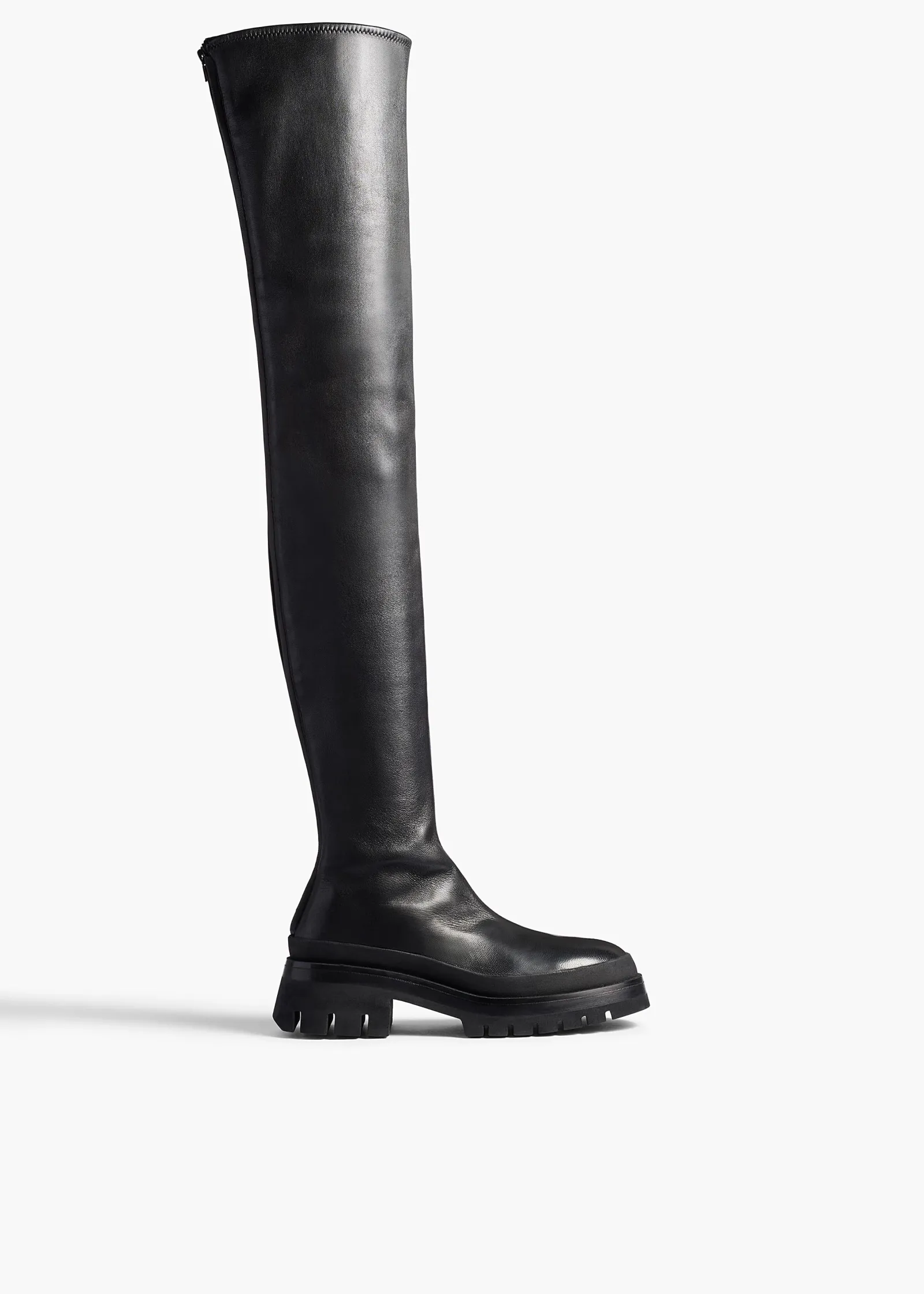 Khaite Boots-Fallon Over-the-Knee Boot in Black Leather