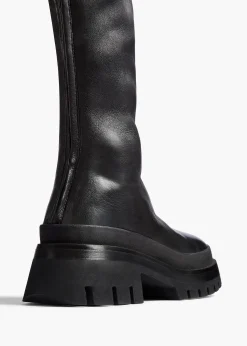 Khaite Boots-Fallon Over-the-Knee Boot in Black Leather