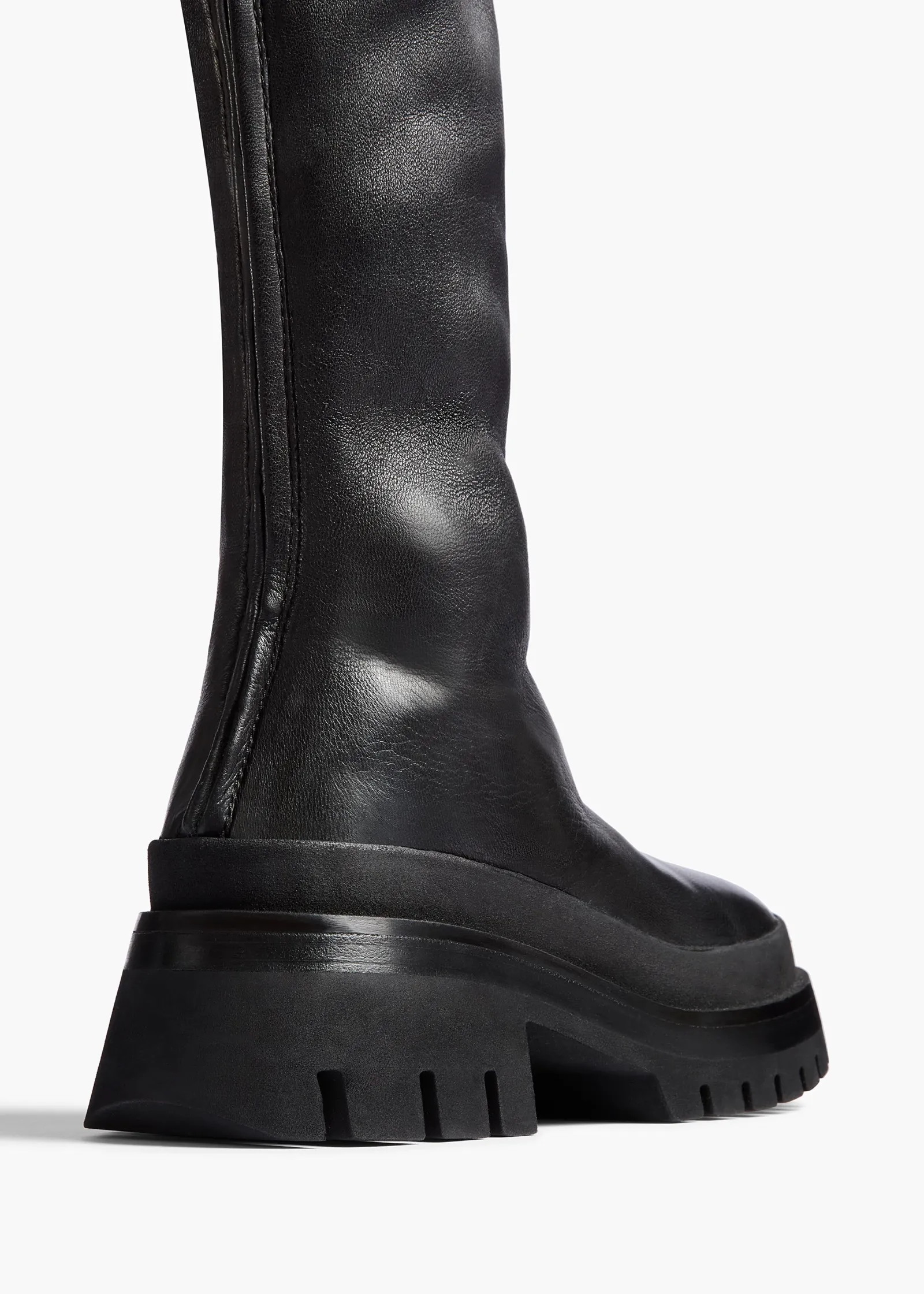 Khaite Boots-Fallon Over-the-Knee Boot in Black Leather