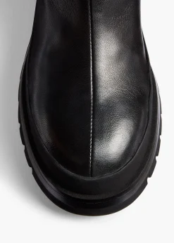 Khaite Boots-Fallon Over-the-Knee Boot in Black Leather