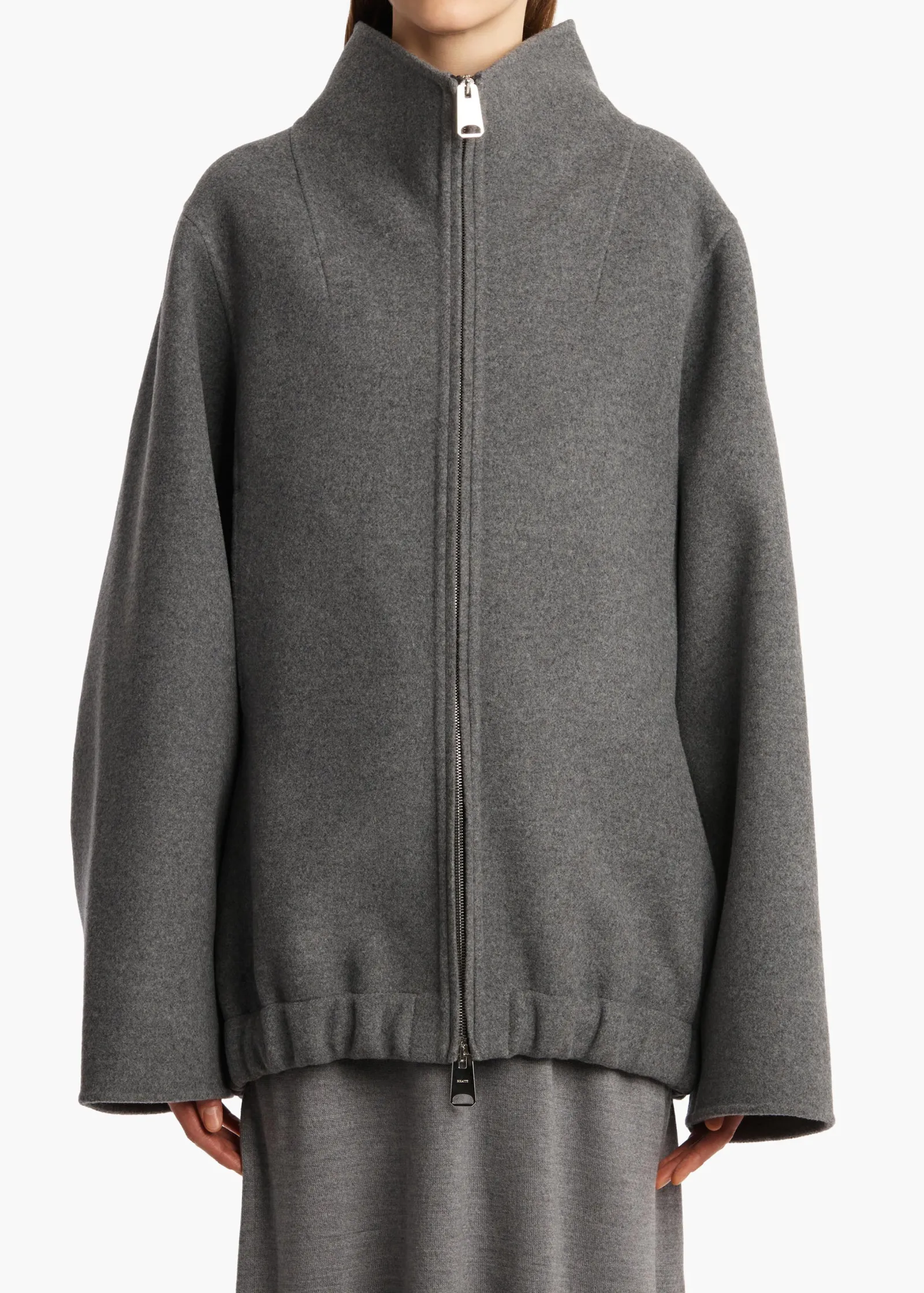Khaite Outerwear & Coats|Jackets-Garret Jacket in Grey Melange