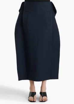 Khaite Skirts & Shorts-Gorgi Skirt in Dark Navy