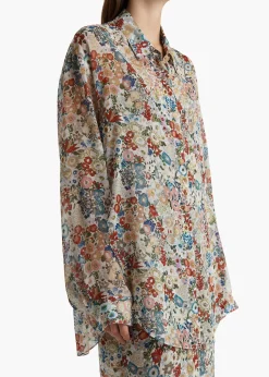 Khaite Shirts & Tops-Goya Top in Cream Multi