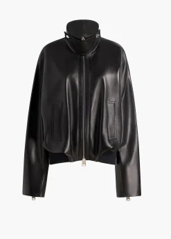Khaite Leather|Outerwear & Coats-Hamett Jacket in Black Leather
