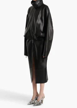 Khaite Leather|Outerwear & Coats-Hamett Jacket in Black Leather