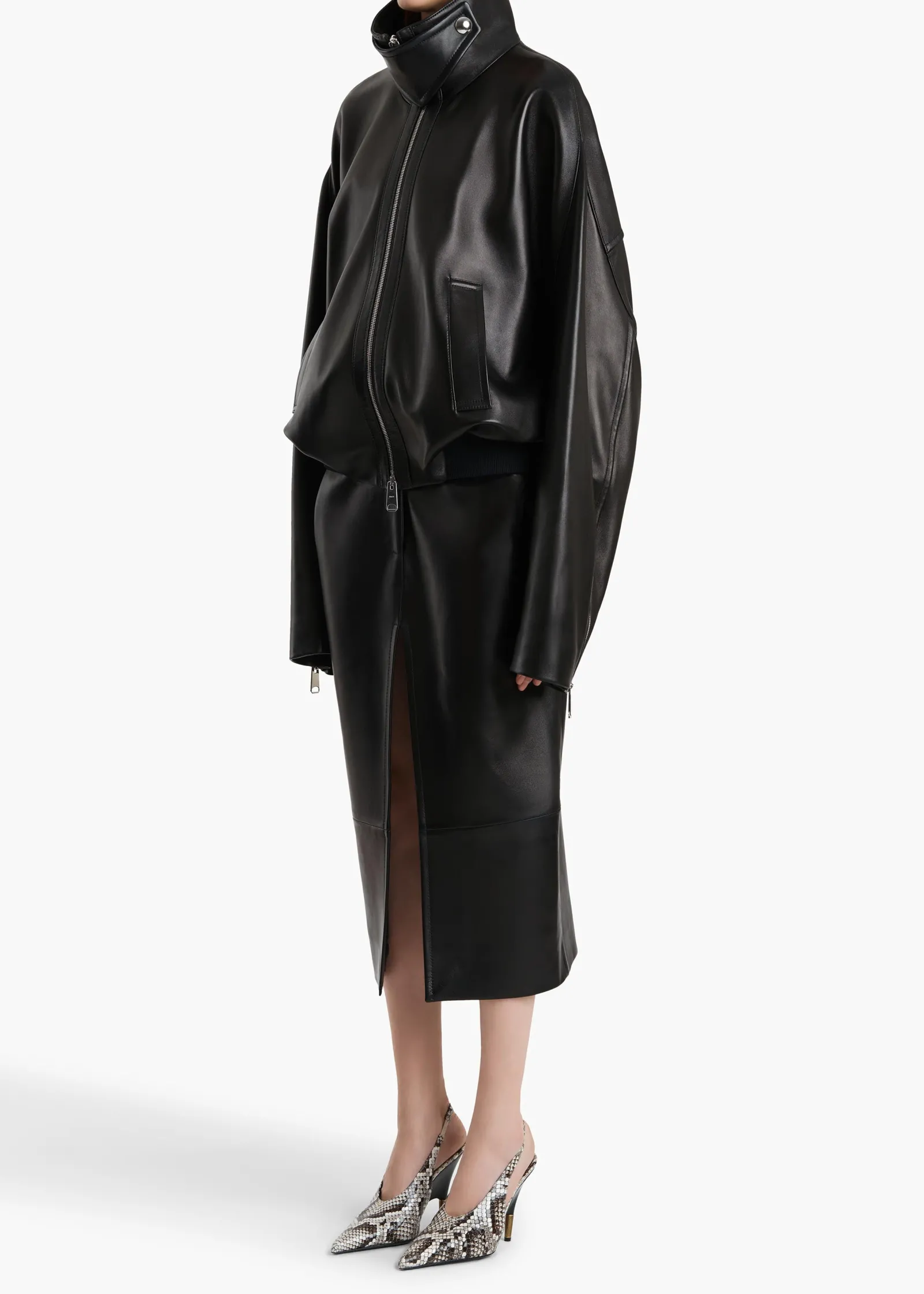 Khaite Leather|Outerwear & Coats-Hamett Jacket in Black Leather