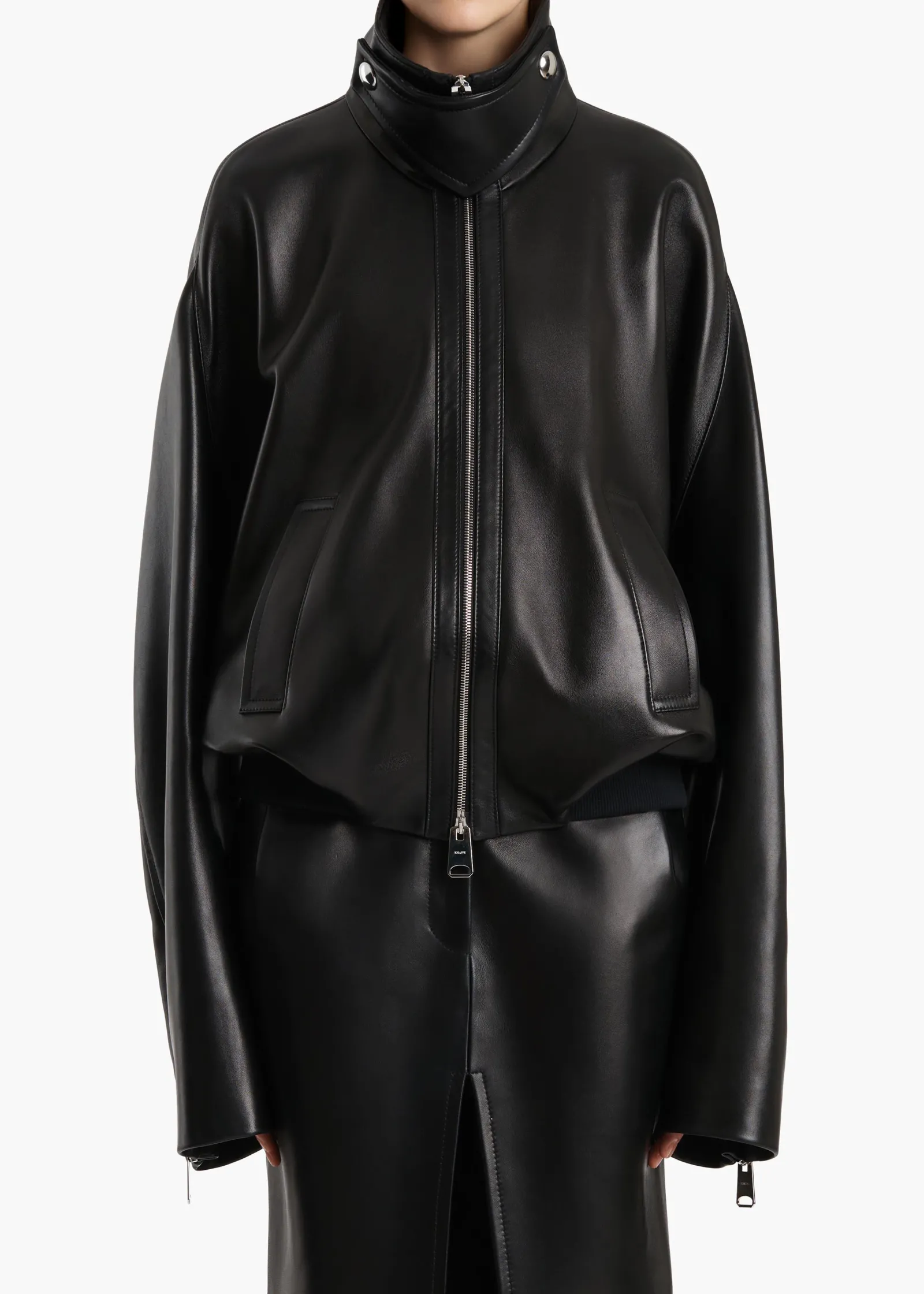 Khaite Leather|Outerwear & Coats-Hamett Jacket in Black Leather