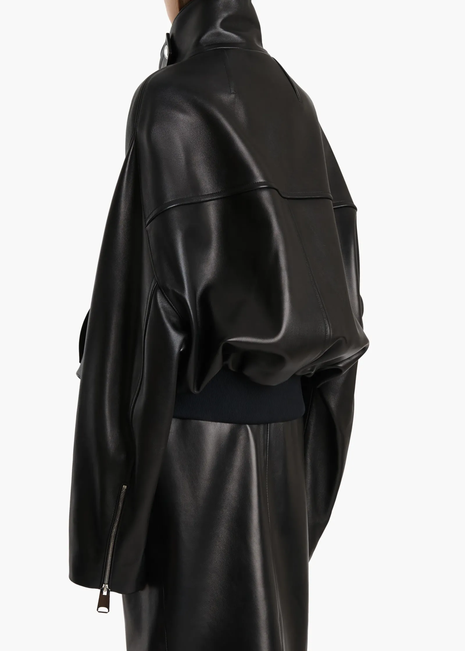 Khaite Leather|Outerwear & Coats-Hamett Jacket in Black Leather