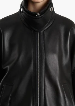 Khaite Leather|Outerwear & Coats-Hamett Jacket in Black Leather