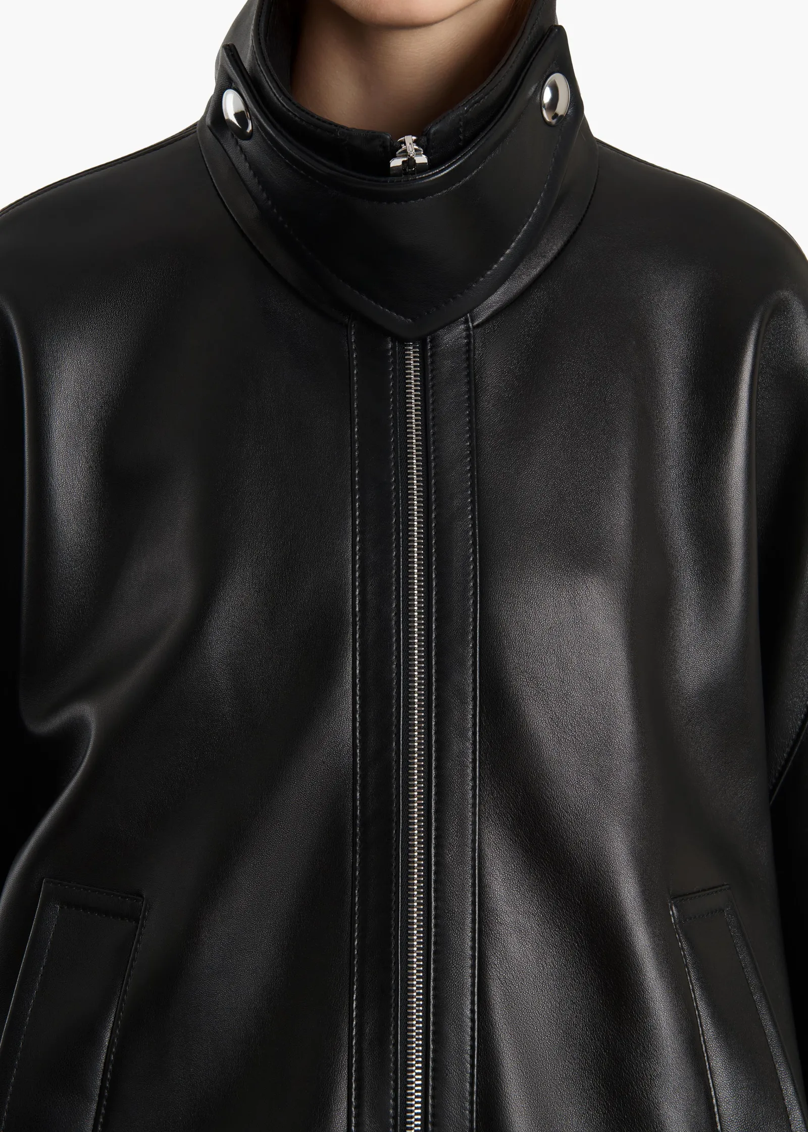 Khaite Leather|Outerwear & Coats-Hamett Jacket in Black Leather