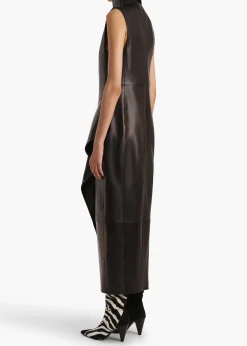 Khaite Dresses|Leather-Hilda Dress in Black Leather