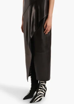 Khaite Dresses|Leather-Hilda Dress in Black Leather