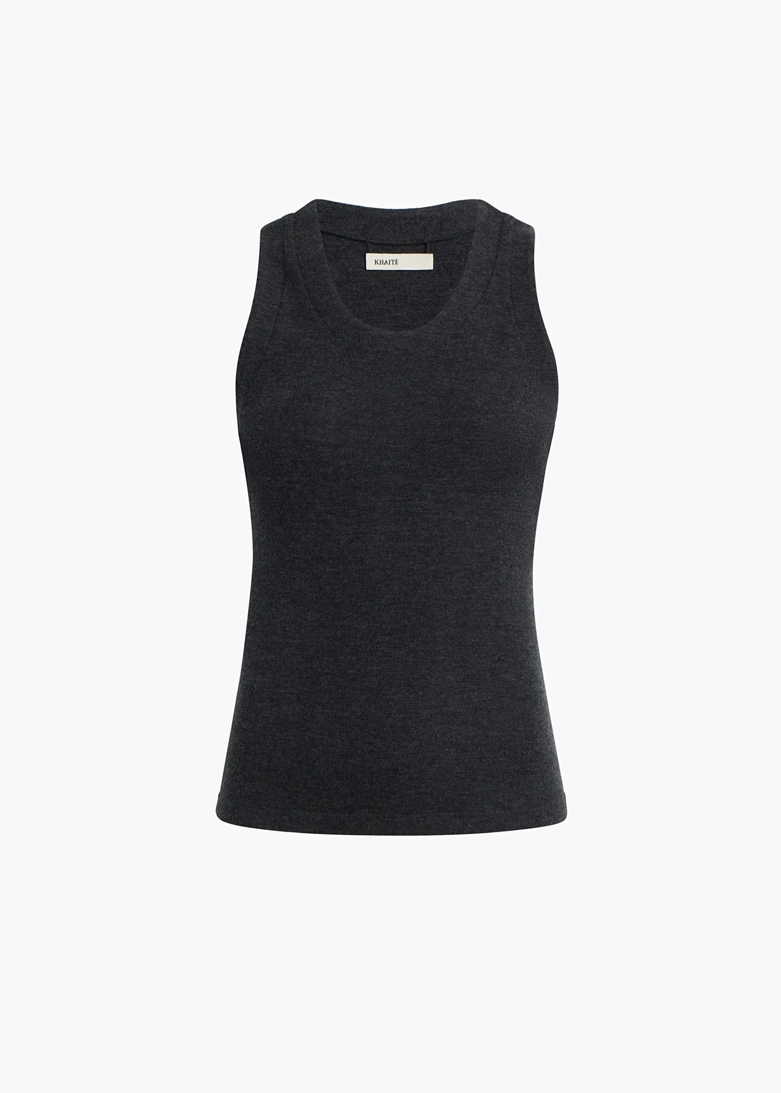 Khaite T-Shirts & Tanks-Isha Top in Charcoal Silk Cashmere Jersey