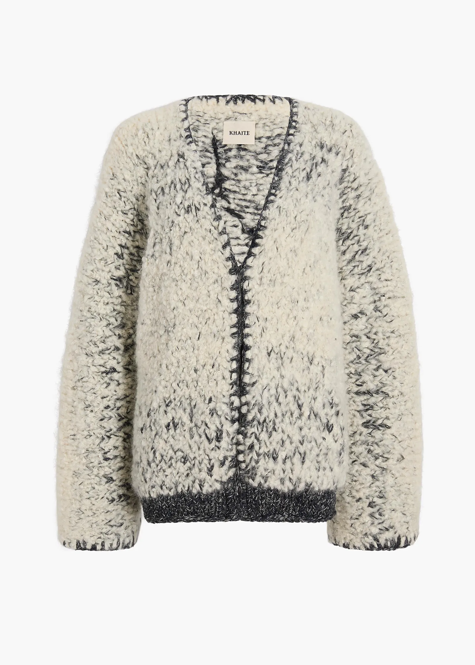 Khaite Knitwear-Jack Cardigan in Black and Glaze