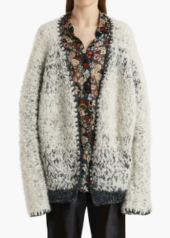 Khaite Knitwear-Jack Cardigan in Black and Glaze