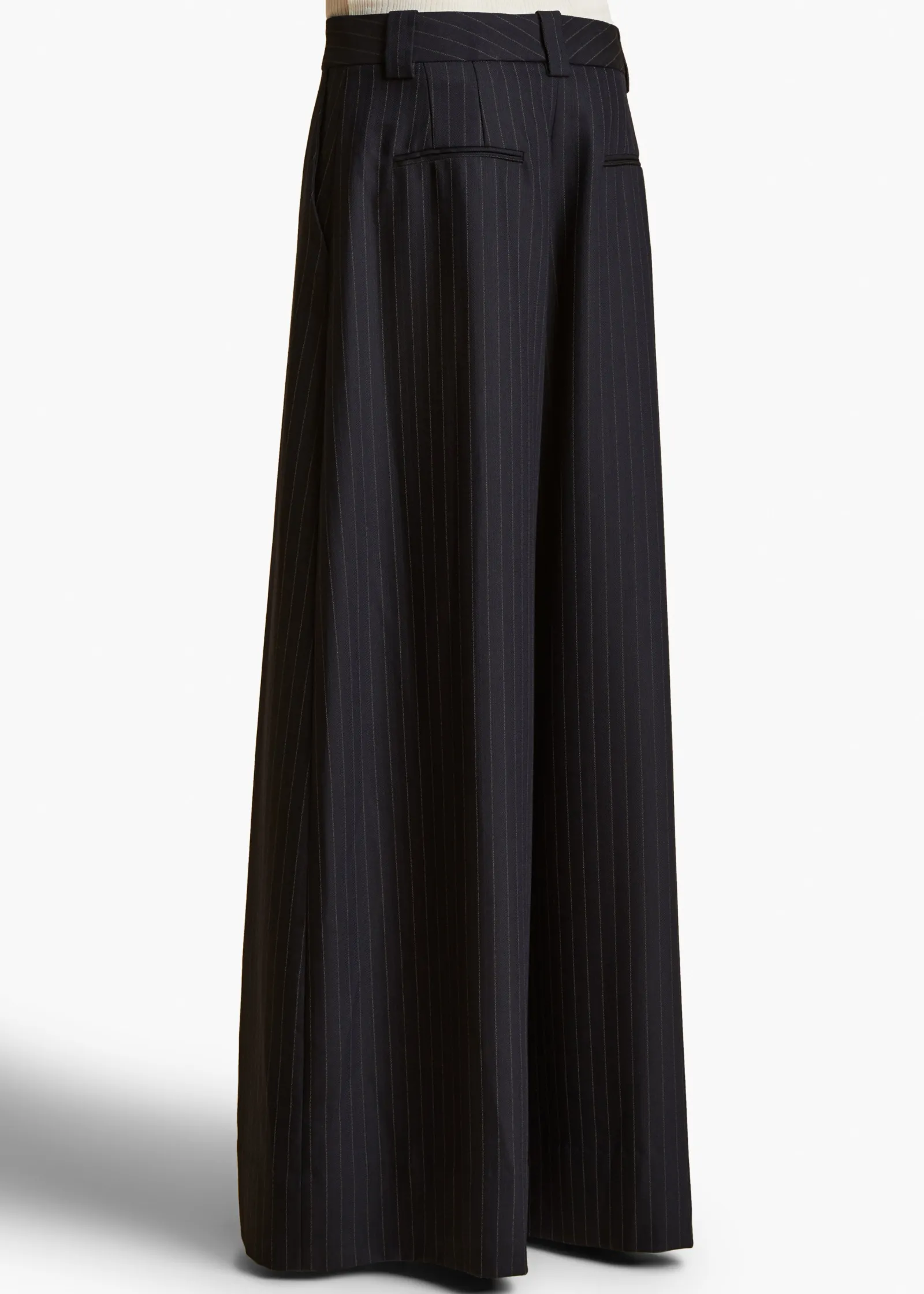 Khaite Pants-Jacob Pant in Navy and White Stripe
