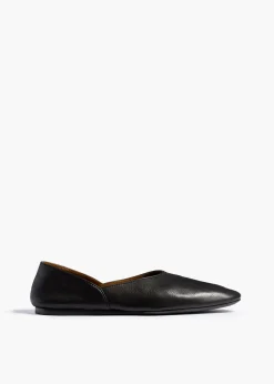 Khaite Flats-Jane Flat in Black Leather