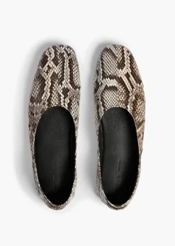 Khaite Flats-Jane Flat in Natural Python