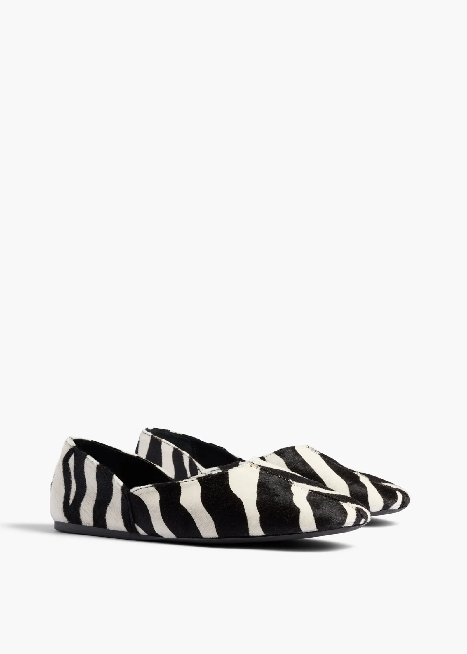 Khaite Flats-Jane Flat in Zebra Print Haircalf