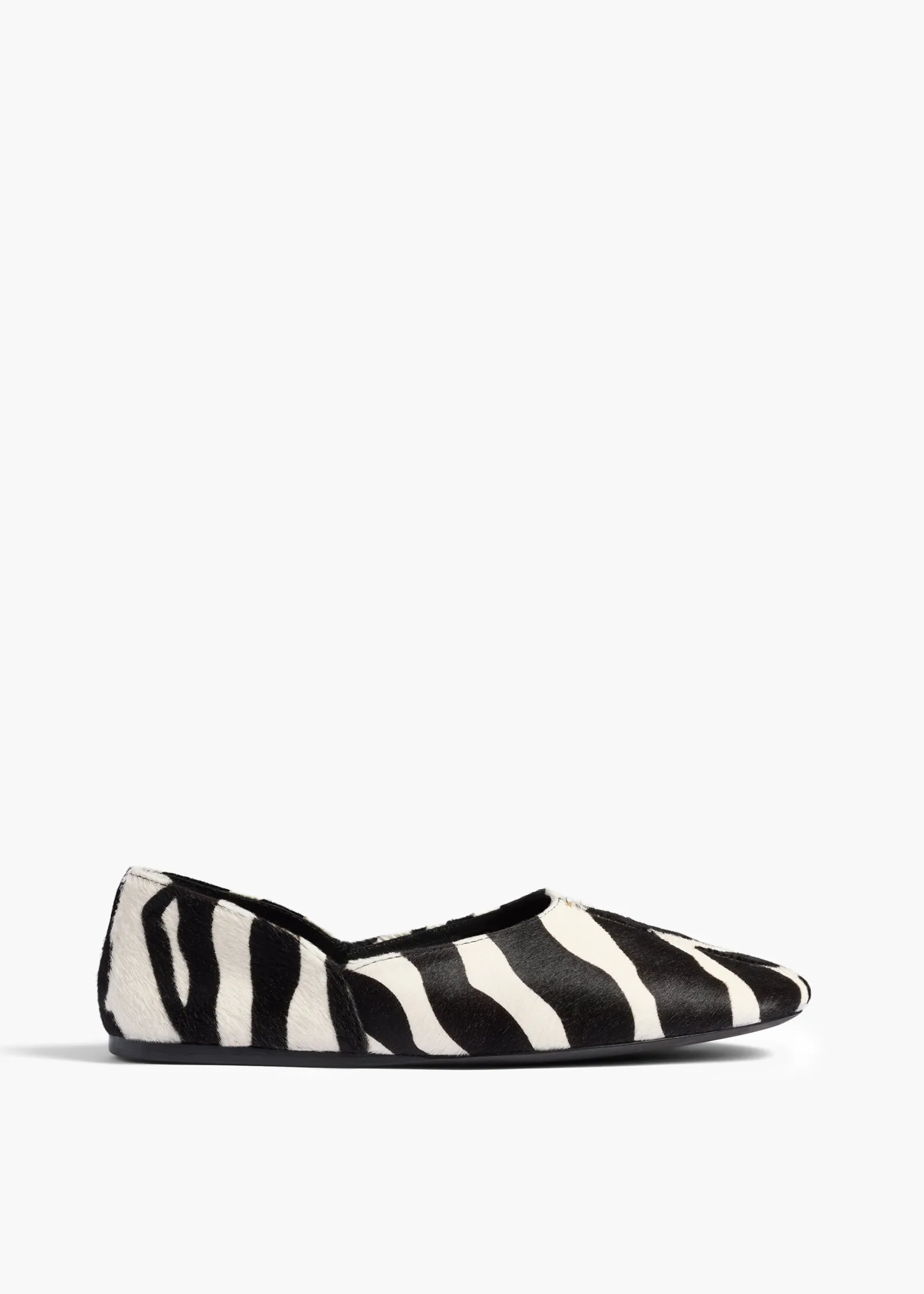 Khaite Flats-Jane Flat in Zebra Print Haircalf