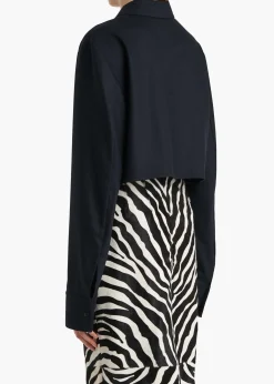 Khaite Shirts & Tops-Jasen Top in Dark Navy Wool Cashmere