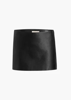 Khaite Leather|Skirts & Shorts-Jett Skirt in Black Leather