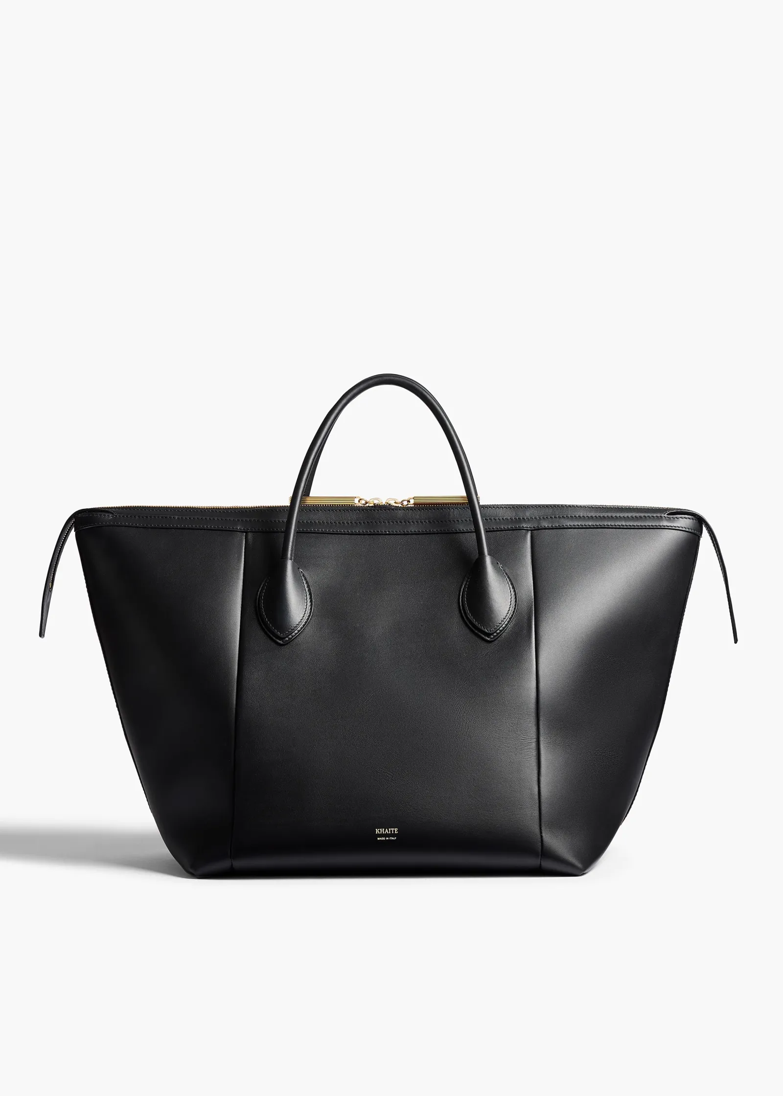 Khaite Totes|Top Handle-Kasia Tote in Black Leather with Zebra Print Haircalf