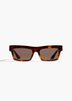 Khaite Eyewear-x Oliver Peoples 1985C in Dark Mahogany and Brown