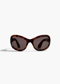 Khaite Eyewear-x Oliver Peoples 1967C in Dark Mahogany and Brown