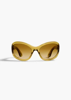 Khaite Eyewear-x Oliver Peoples 1967C in Dark Honey and Amaretto Gradient
