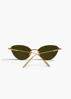Khaite Eyewear-x Oliver Peoples 1998C in Gold and Vibrant Green