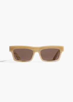 Khaite Eyewear-x Oliver Peoples 1985C in Beige Silk and Brown