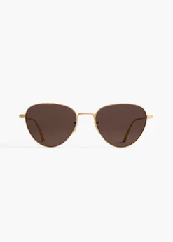 Khaite Eyewear-x Oliver Peoples 1991C in Gold and Brown
