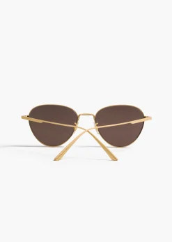 Khaite Eyewear-x Oliver Peoples 1991C in Gold and Brown