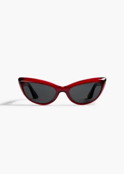 Khaite Eyewear-x Oliver Peoples 1963C in Dark Red and Grey