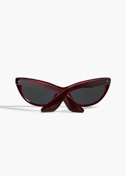 Khaite Eyewear-x Oliver Peoples 1963C in Dark Red and Grey