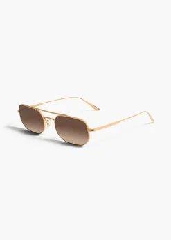 Khaite Eyewear-x Oliver Peoples 1989C in Gold and Dark Brown