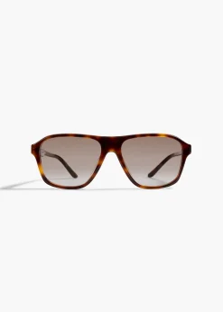 Khaite Eyewear-x Oliver Peoples 1978RX in Dark Mahogany and Soft Tan Gradient