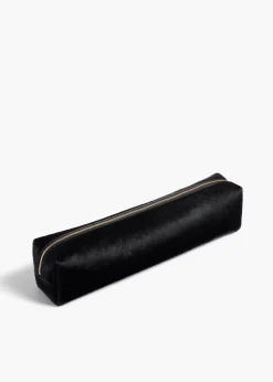 Khaite Pouches-Kye Pencil Case in Black Haircalf