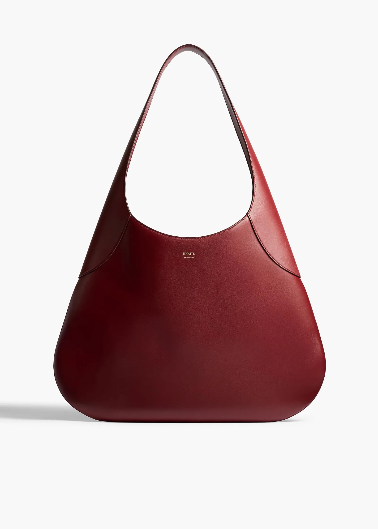 Khaite Shoulder Bags-Large Joan Hobo in Oxblood Leather