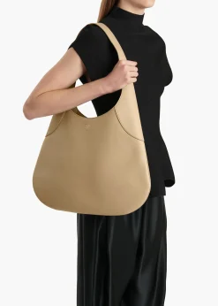 Khaite Shoulder Bags-Large Joan Hobo in Toffee Leather