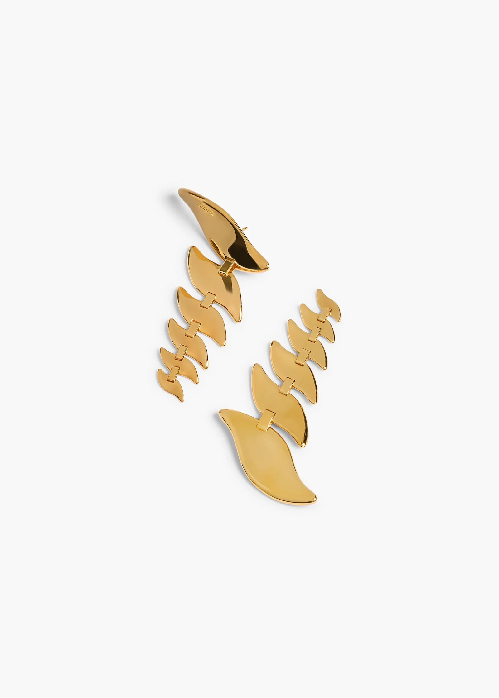 Khaite Jewelry-Leaf Cascading Earrings in Gold
