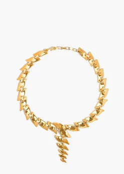 Khaite Jewelry-Leaf Chain Necklace in Gold