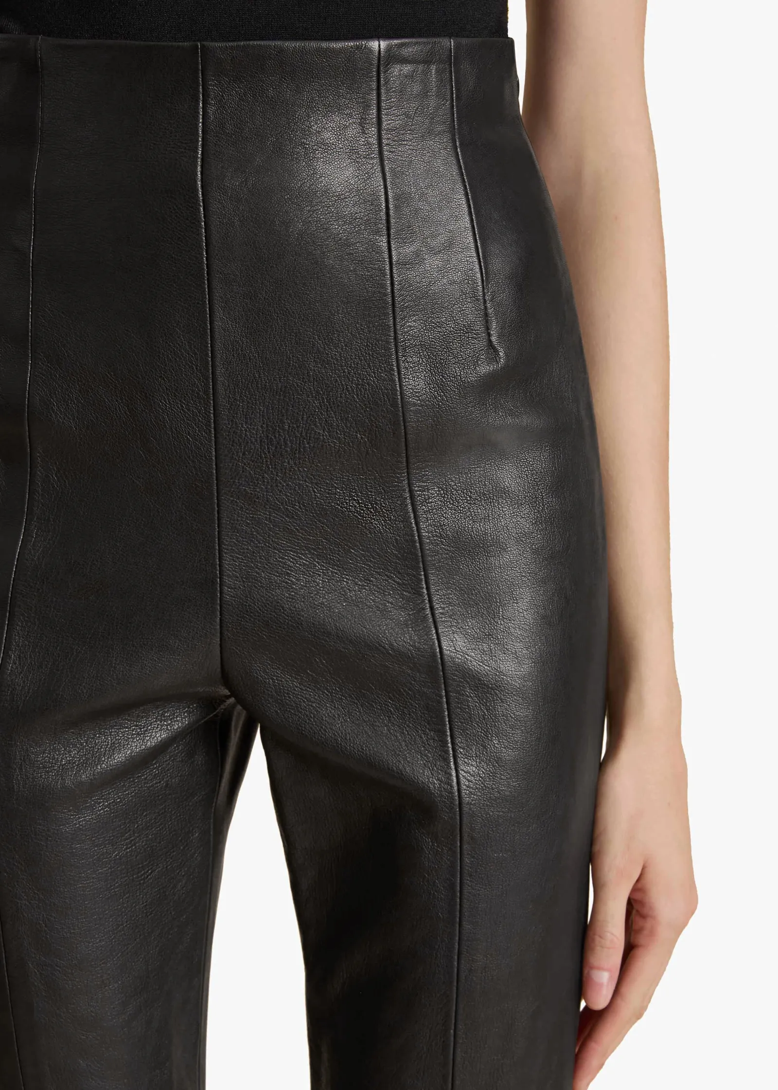 Khaite Pants-Lenn Pant in Black Leather